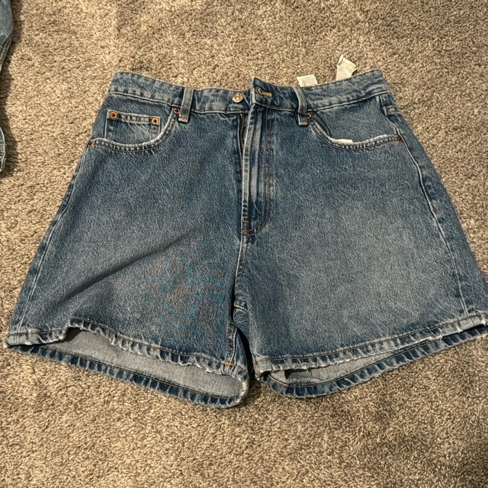 high rise new with tags blue jean shorts